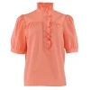 Ariana SS Poplin Blouse CORAL