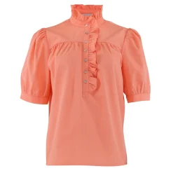 Ariana SS Poplin Blouse CORAL