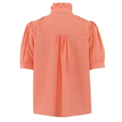 Ariana SS Poplin Blouse CORAL