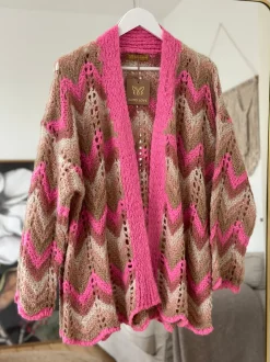 B1151 Crochet Cardigan PINK MULTI