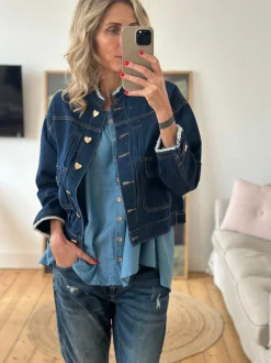 B1139 Heart Denim Jacket