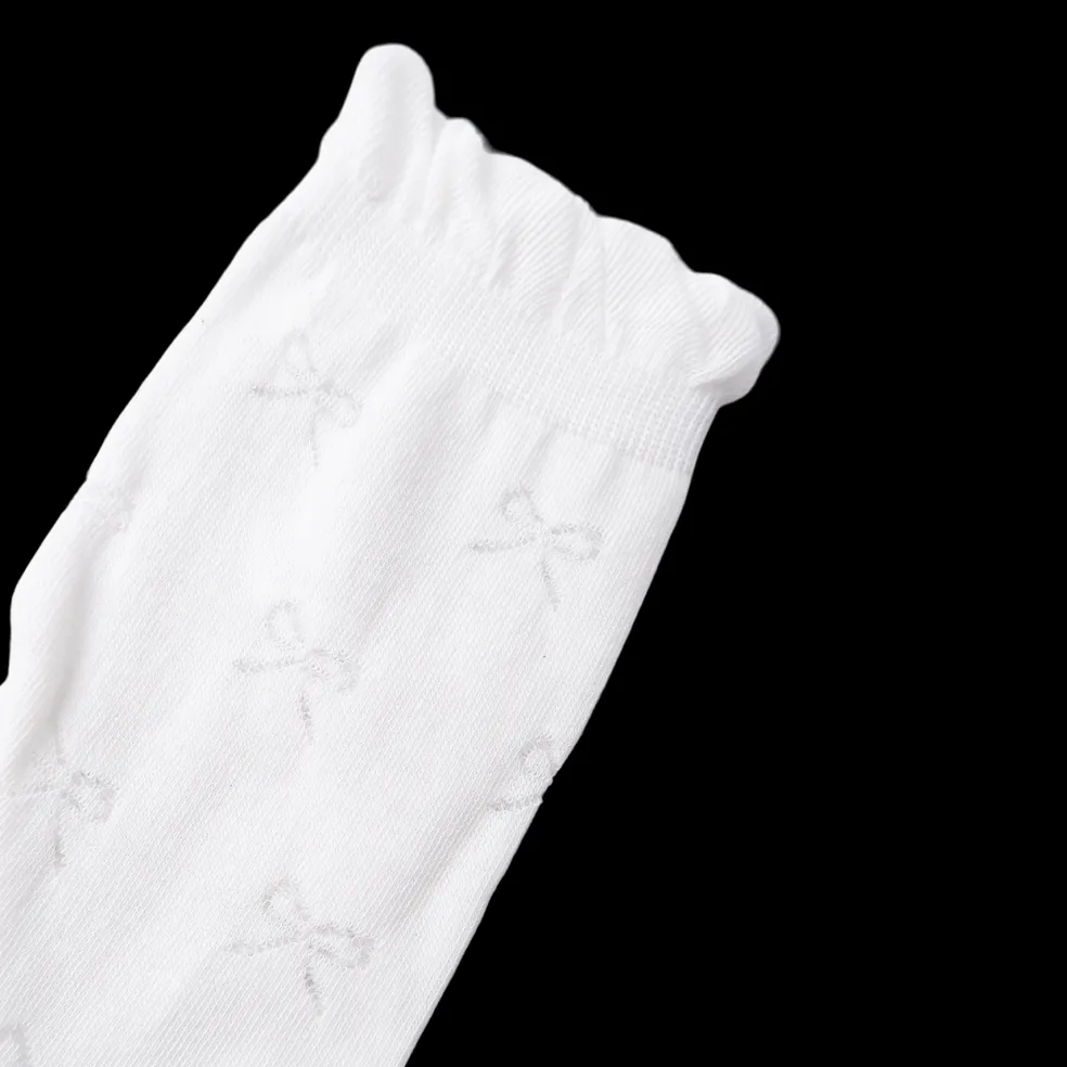 BCFleur Bow Sock WHITE