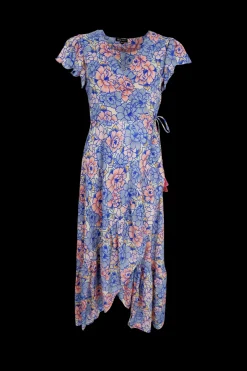 BCLuna Flared Wrap Dress BLOSSOM BLUE