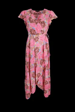BCLuna Flared Wrap Dress BLOSSOM CANDY