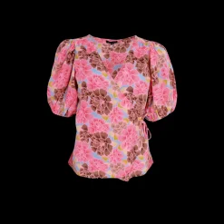 BCLuna Puff Sleeve Wrap Top BLOSSOM CANDY