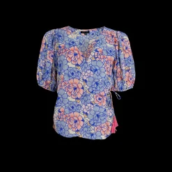 BCLuna Puff Sleeve Wrap Top BLOSSOM BLUE