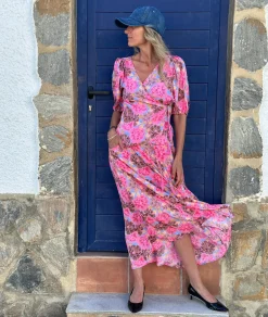 BCLuna Puff Sleeve Wrap Top BLOSSOM CANDY