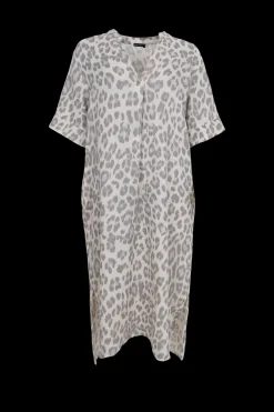 BCMelina Long Linen Dress NATURAL LEO