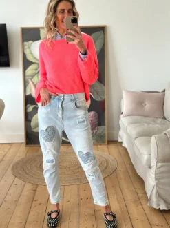 Boho Love Jeans LIGHT WASH HEART