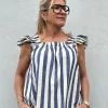 Carmen Top DARK BLUE (Preorder Levering start april)