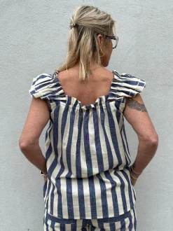 Carmen Top DARK BLUE (Preorder Levering start april)