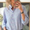Dot Shirt B1186 BLUE STRIPE DOT