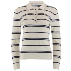 Eva Polo Stripe Knit OFF WHITE/NAVY STRIPE