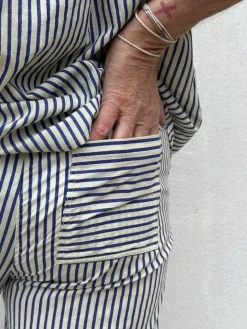 Honolulu Stripe Pant CHALK (Preorder Levering start april)