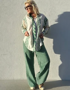 Honolulu Stripe Pant GREEN