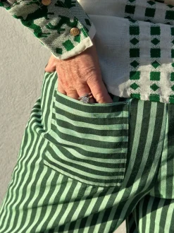 Honolulu Stripe Pant GREEN