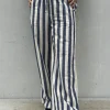 Honolulu Wide Stripe Pant DARK BLUE (Preorder Levering start april)