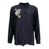 Liane Blouse w/ Lace Patch BLACK