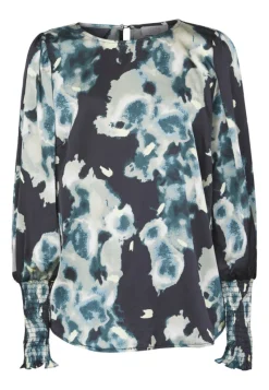 Love738-16 Blouse BLACK / PINE