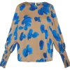 Love738-13 Blouse SAND / BLUE