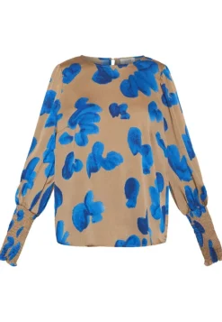 Love738-13 Blouse SAND / BLUE