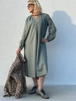 Love Poplin Dress DUSTY GREEN