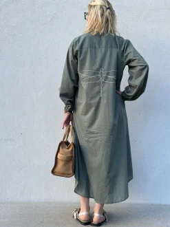 Love Poplin Dress DUSTY GREEN