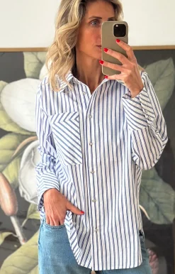 Love1281 Shirt NAVY STRIPE