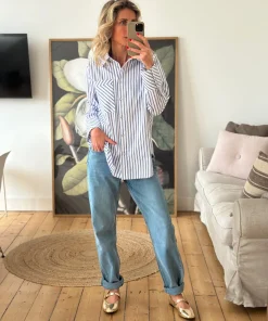 Love1281 Shirt NAVY STRIPE