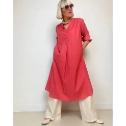 Love Stripe 3/4 Sleeve Dress PINK (Preorder Levering April)