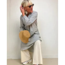 Love Stripe 3/4 Sleeve Dress BLUE (Preorder Levering April)