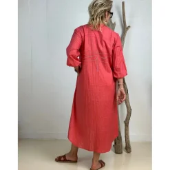Love Stripe 3/4 Sleeve Dress PINK (Preorder Levering April)