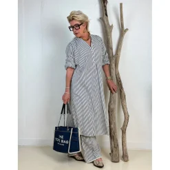 Love Stripe 3/4 Sleeve Dress BLUE (Preorder Levering April)