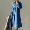 Love Stripe Dress DUSTY BLUE