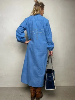 Love Stripe Dress DUSTY BLUE