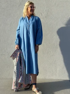 Love Stripe Dress DUSTY BLUE