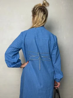 Love Stripe Dress DUSTY BLUE