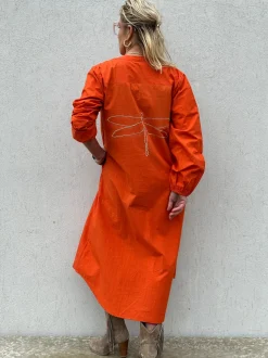 Luna Poplin Dress ORANGE