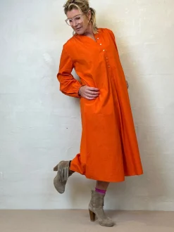 Luna Poplin Dress ORANGE