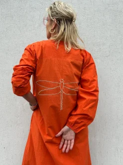 Luna Poplin Dress ORANGE