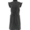 Lydia Stripe/Heart Dress GREY PINSTRIPE