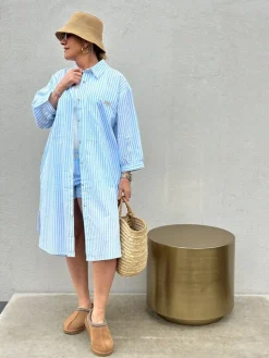 Malmø Skjortekjole LIGHT BLUE (Preorder Levering start april)