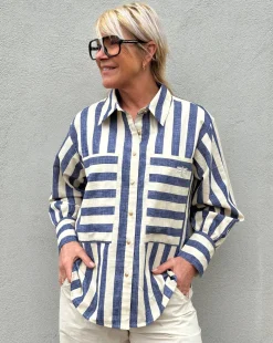 Malmø Stripe Shirt DARK BLUE (Preorder Levering start april)