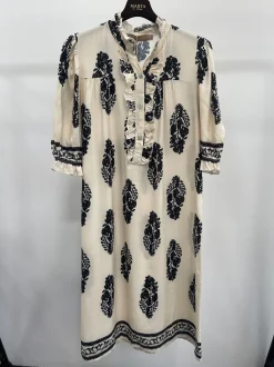 259077-1 MdcNaomi Dress BEIGE/BLACK