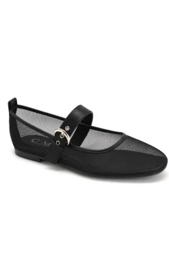 Mesh Ballerina Shoe 8314 BLACK