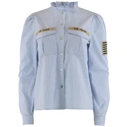 Mili Stripe Patch Shirt BLUE STRIPE