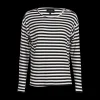 Natalia LS Boxy Blouse BLACK/CREME STRIPE