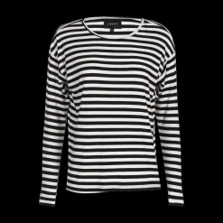 Natalia LS Boxy Blouse BLACK/CREME STRIPE