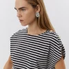 S251190 Bay SW T-shirt BLACK STRIPED