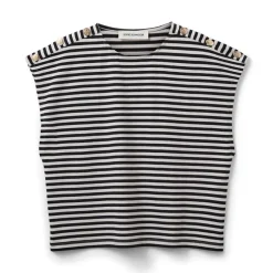 S251190 Bay SW T-shirt BLACK STRIPED